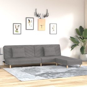 2-Sitzer-Schlafsofa mit Fußstütze und 2 hellgrauen Stoffkissen von vidaXL, Sofas - Ref: Foro24-3081807, Preis: 268,99 €, Raba...