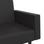 2-Sitzer-Schlafsofa mit Fußstütze aus schwarzem Kunstleder von vidaXL, Sofas - Ref: Foro24-3081882, Preis: 317,19 €, Rabatt: %