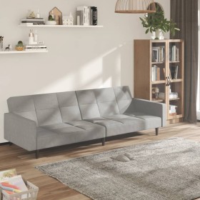 2-seater sofa bed light gray microfiber fabric by vidaXL, Sofas - Ref: Foro24-340679, Price: 226,99 €, Discount: %