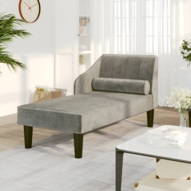 Divan sofa with light gray velvet head cushion by vidaXL, Sofas - Ref: Foro24-340714, Price: 127,58 €, Discount: %