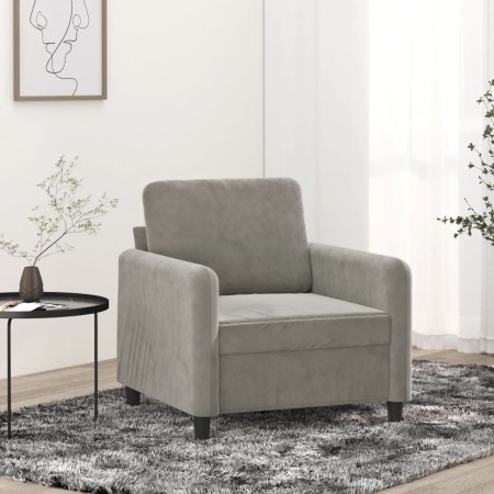 Sillón de terciopelo gris claro 60 cm de vidaXL, Sofás - Ref: Foro24-349023, Precio: 157,58 €, Descuento: %