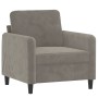 Sillón de terciopelo gris claro 60 cm de vidaXL, Sofás - Ref: Foro24-349023, Precio: 157,99 €, Descuento: %