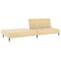 2-Sitzer-Schlafsofa mit Fußstütze aus cremefarbenem Samt von vidaXL, Sofas - Ref: Foro24-3081795, Preis: 254,99 €, Rabatt: %