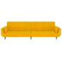 Sofá cama 2 plazas reposapiés y dos cojines terciopelo amarillo de vidaXL, Sofás - Ref: Foro24-3081804, Precio: 358,09 €, Des...