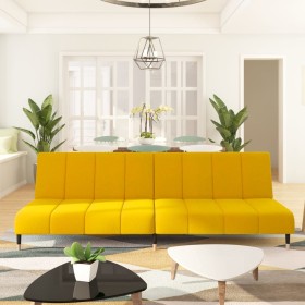 Yellow velvet 2-seater sofa bed by vidaXL, Sofas - Ref: Foro24-337578, Price: 186,99 €, Discount: %