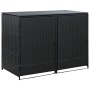 Cobertizo doble contenedor basura ratán negro 148x80x111cm de vidaXL, Cobertizos - Ref: Foro24-43887, Precio: 229,99 €, Descu...