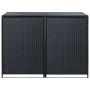 Cobertizo doble contenedor basura ratán negro 148x80x111cm de vidaXL, Cobertizos - Ref: Foro24-43887, Precio: 229,99 €, Descu...