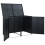 Cobertizo doble contenedor basura ratán negro 148x80x111cm de vidaXL, Cobertizos - Ref: Foro24-43887, Precio: 229,99 €, Descu...