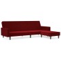 2-Sitzer-Schlafsofa mit Fußstütze aus rotem Samt von vidaXL, Sofas - Ref: Foro24-3081870, Preis: 275,71 €, Rabatt: %