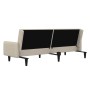 2-seater sofa bed in cream microfiber fabric by vidaXL, Sofas - Ref: Foro24-340670, Price: 218,63 €, Discount: %