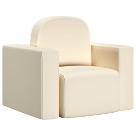 Sofá infantil 2 en 1 de cuero sintético blanco de vidaXL, Sofás - Ref: Foro24-325516, Precio: 73,99 €, Descuento: %