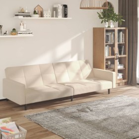 2-Sitzer-Schlafsofa aus cremefarbenem Mikrofaserstoff von vidaXL, Sofas - Ref: Foro24-340682, Preis: 221,03 €, Rabatt: %