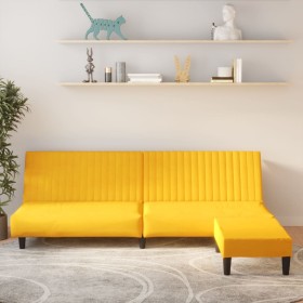 2-seater sofa bed with yellow velvet footrest by vidaXL, Sofas - Ref: Foro24-3081861, Price: 252,56 €, Discount: %