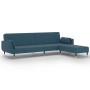 2-seater sofa bed with footrest and two blue velvet cushions by vidaXL, Sofas - Ref: Foro24-3081796, Price: 382,99 €, Discoun...