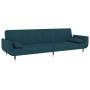 2-Sitzer-Schlafsofa mit Fußstütze und zwei blauen Samtkissen von vidaXL, Sofas - Ref: Foro24-3081796, Preis: 382,99 €, Rabatt: %