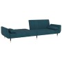 2-Sitzer-Schlafsofa mit Fußstütze und zwei blauen Samtkissen von vidaXL, Sofas - Ref: Foro24-3081796, Preis: 382,99 €, Rabatt: %