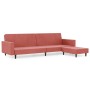 2-Sitzer-Schlafsofa mit Fußstütze aus rosa Samt von vidaXL, Sofas - Ref: Foro24-3081869, Preis: 274,25 €, Rabatt: %