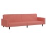 2-Sitzer-Schlafsofa mit Fußstütze aus rosa Samt von vidaXL, Sofas - Ref: Foro24-3081869, Preis: 274,25 €, Rabatt: %