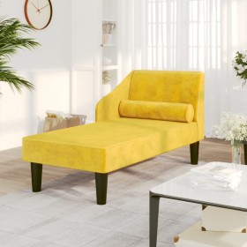 Sofá diván con cojín de cabeza terciopelo amarillo de vidaXL, Sofás - Ref: Foro24-340721, Precio: 138,86 €, Descuento: %