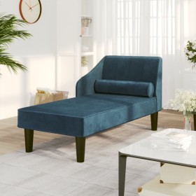 Diwansofa mit Kopfkissen aus blauem Samt von vidaXL, Sofas - Ref: Foro24-340713, Preis: 138,86 €, Rabatt: %