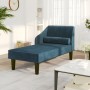 Diwansofa mit Kopfkissen aus blauem Samt von vidaXL, Sofas - Ref: Foro24-340713, Preis: 138,99 €, Rabatt: %