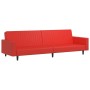 Sofá cama de 2 plazas con reposapiés cuero sintético rojo de vidaXL, Sofás - Ref: Foro24-3081887, Precio: 261,70 €, Descuento: %