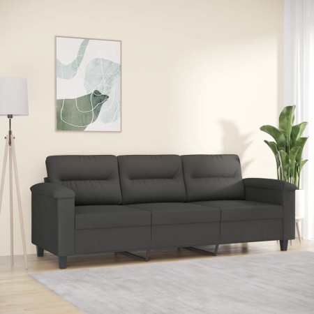 Sofá de 3 plazas de tela de microfibra gris oscuro 180 cm de vidaXL, Sofás - Ref: Foro24-349229, Precio: 322,99 €, Descuento: %