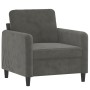 Sillón de terciopelo gris oscuro 60 cm de vidaXL, Sofás - Ref: Foro24-349024, Precio: 147,89 €, Descuento: %