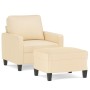 Sillón con taburete tela crema 60 cm de vidaXL, Sofás - Ref: Foro24-3153361, Precio: 205,72 €, Descuento: %