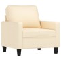 Sillón con taburete tela crema 60 cm de vidaXL, Sofás - Ref: Foro24-3153361, Precio: 205,72 €, Descuento: %