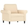 Sillón con taburete tela crema 60 cm de vidaXL, Sofás - Ref: Foro24-3153645, Precio: 177,74 €, Descuento: %