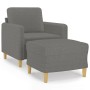 Armchair with stool dark gray fabric 60 cm by vidaXL, Sofas - Ref: Foro24-3153588, Price: 190,39 €, Discount: %