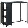 Mesa bar estante almacenaje 120x60x110cm ratán sintético negro de vidaXL, Mesas de cocina y de comedor - Ref: Foro24-313476, ...