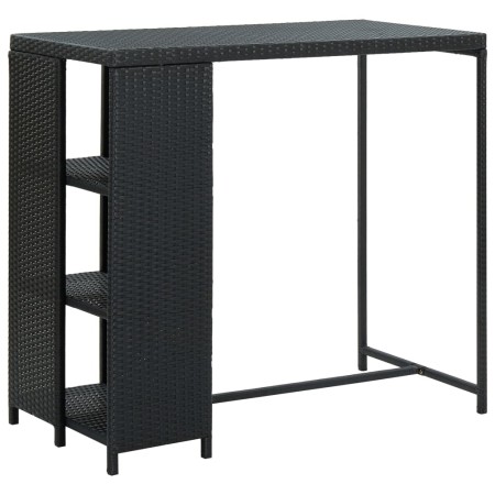 Bartisch-Aufbewahrungsregal 120 x 60 x 110 cm, schwarzes synthetisches Rattan von vidaXL, Küchen- und Esstische - Ref: Foro24...