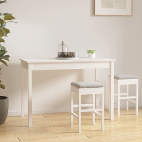 Solid white pine wood dining table 110x55x75 cm by vidaXL, Kitchen and dining tables - Ref: Foro24-814250, Price: 74,04 €, Di...