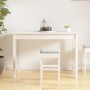 Solid white pine wood dining table 110x55x75 cm by vidaXL, Kitchen and dining tables - Ref: Foro24-814250, Price: 77,49 €, Di...