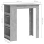 High table with storage shelf concrete gray 102x50x103.5 cm by vidaXL, Kitchen and dining tables - Ref: Foro24-809471, Price:...