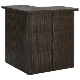 Synthetic rattan brown corner bar table 100x50x105 cm by vidaXL, Kitchen and dining tables - Ref: Foro24-313480, Price: 187,0...