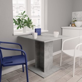 Dining table made of gray concrete plywood 80x80x75 cm by vidaXL, Kitchen and dining tables - Ref: Foro24-800256, Price: 64,7...