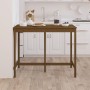 High bar table made of solid pine wood in honey brown color, measuring 140x80x110cm. by vidaXL, Kitchen and dining tables - R...