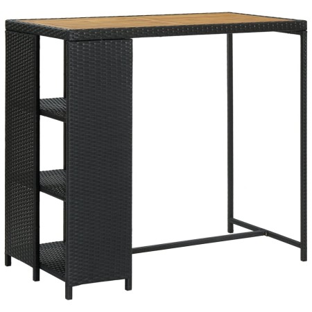 Bar table storage shelf 120x60x110 cm black synthetic rattan by vidaXL, Kitchen and dining tables - Ref: Foro24-313478, Price...