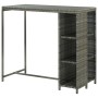 Bartisch-Aufbewahrungsregal 120 x 60 x 110 cm, graues synthetisches Rattan von vidaXL, Küchen- und Esstische - Ref: Foro24-31...