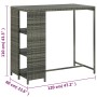 Bartisch-Aufbewahrungsregal 120 x 60 x 110 cm, graues synthetisches Rattan von vidaXL, Küchen- und Esstische - Ref: Foro24-31...