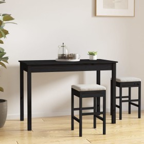 Mesa de comedor madera maciza de pino negro 110x55x75 cm de vidaXL, Mesas de cocina y de comedor - Ref: Foro24-814253, Precio...