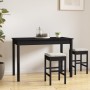 Solid black pine wood dining table 110x55x75 cm by vidaXL, Kitchen and dining tables - Ref: Foro24-814253, Price: 98,25 €, Di...