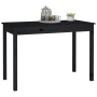 Solid black pine wood dining table 110x55x75 cm by vidaXL, Kitchen and dining tables - Ref: Foro24-814253, Price: 98,25 €, Di...