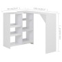 Bar table with white mobile shelf 138x39x110 cm by vidaXL, Kitchen and dining tables - Ref: Foro24-280222, Price: 168,07 €, D...