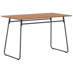 Mesa de comedor contrachapada maciza acero marrón 120x60x73 cm de vidaXL, Mesas de cocina y de comedor - Ref: Foro24-280083, ...