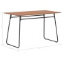 Mesa de comedor contrachapada maciza acero marrón 120x60x73 cm de vidaXL, Mesas de cocina y de comedor - Ref: Foro24-280083, ...