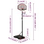 Black polyethylene basketball basket 216-250 cm by vidaXL, basketball baskets - Ref: Foro24-93656, Price: 94,99 €, Discount: %